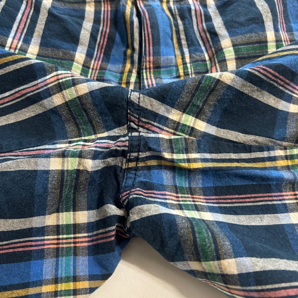 Mossimo Supply Co Mens Plaid Shorts Blue Navy Cotton Flat Front Size 40 W40 - Picture 5 of 11